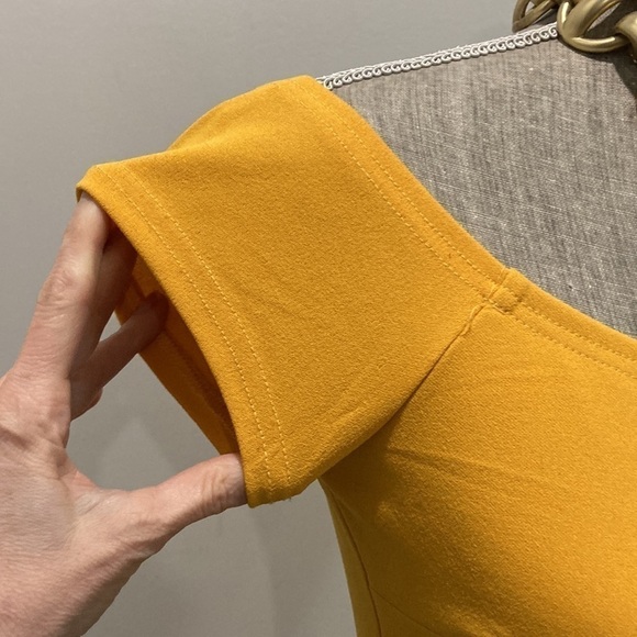 Revamped Mustard Yellow Cut-Out Dress Large - Picture 10 of 13